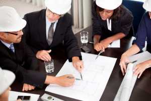 Image of Engineers planning work.